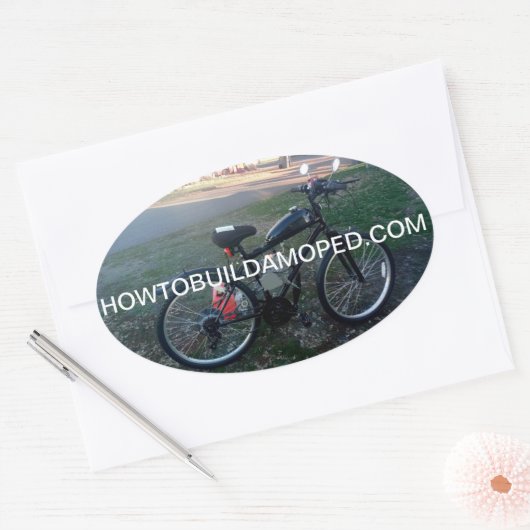 2ストローク電動自転車エンジンデカールキット 楕円形シール (封筒)