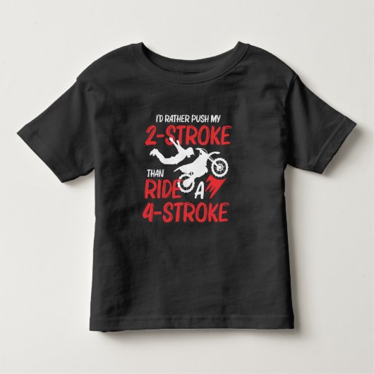 2ストロークMXモトクロスダートバイクライダースーパークロス トドラーTシャツ (正面)