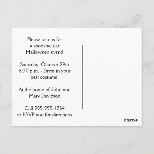 #2スパイダーウェ素朴ブがハもしロウィーンを挑戦 ポストカード (裏面)