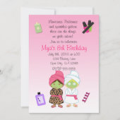 2スパ美しいガールズ美しい誕生日招待状 招待状 (正面)