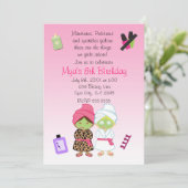 2スパ美しいガールズ美しい誕生日招待状 招待状 (スタンド正面)