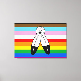 2スピリットLGBTQ+進捗プライドフラグ キャンバスプリント