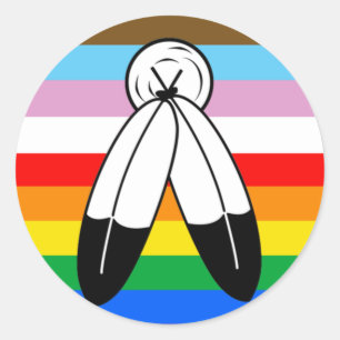 2スピリットLGBTQ+進捗プライドフラグ ラウンドシール