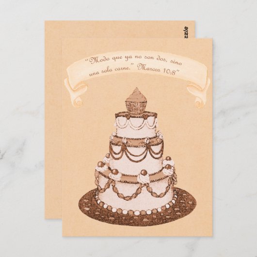 2スペインの-1肉は無い~の結婚ケーキ聖なる書物、 経典 ポストカード (正面/裏面)