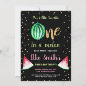2スライスグリーンスイカ誕生日招待状 招待状 (正面)