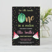 2スライスグリーンスイカ誕生日招待状 招待状 (スタンド正面)