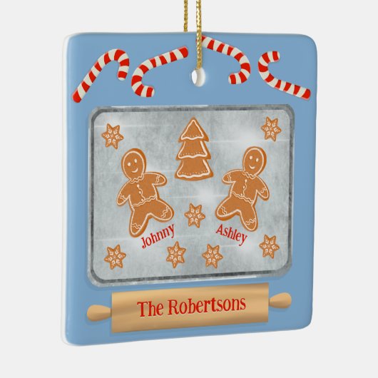 2セラミックオーナメントのジンジャーブレッドCookieファミリー セラミックオーナメント (右)