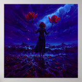 2チューリップ – ファンタジーシルエットデザイン ポスター (正面)