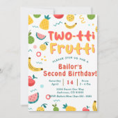 2ティフルーティ |フルーツパーティー誕生日招待状 招待状 (正面)