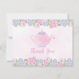 2ティーポットのベビーシャワーのサンキューカードのための茶 サンキューカード