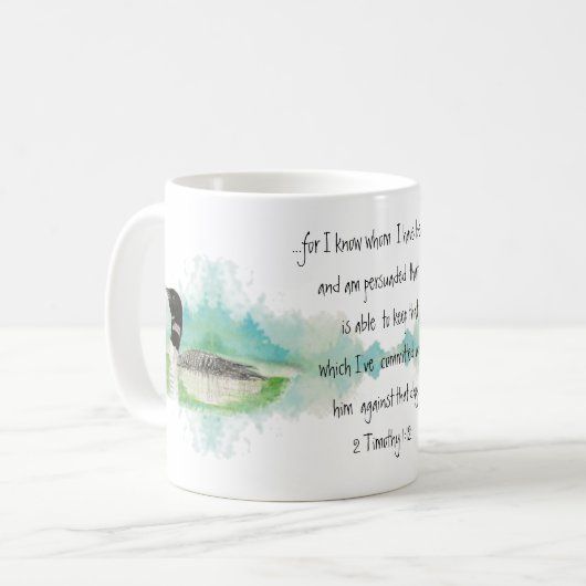 2テモテ1:12クリスチャン勇気付けられる聖なる書物、 経典 コーヒーマグカップ (正面左)