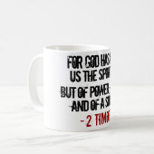 2テモテ1:7はっきりした節 コーヒーマグカップ (正面左)