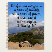 2テモテ1:7カスタム聖書の聖句 プランナー手帳 (正面)