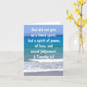 2テモテ1:7クリスチャンは臆病な聖書の節ではない カード (黄色い花)