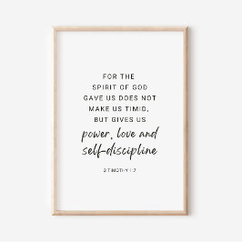 2テモテ1:7力、愛と自己規律 ポスター