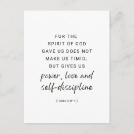 2テモテ1:7力、愛と自己規律 ポストカード