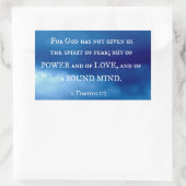 2テモテ1:7神は与え..... 長方形シール (バッグ)