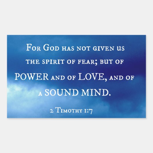 2テモテ1:7神は与え..... 長方形シール (正面)