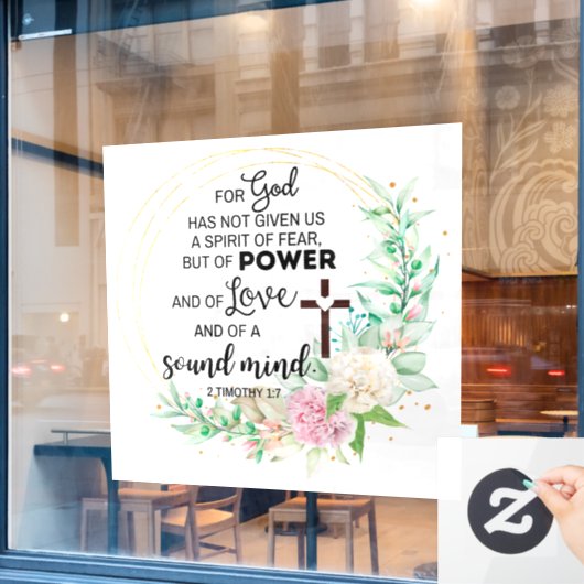 2テモテ1:7神は恐与えの霊ではない ウィンドウサイン (カフェ窓)