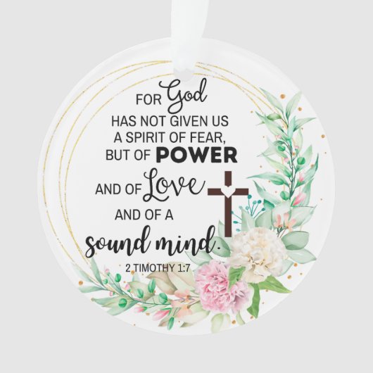 2テモテ1:7神は恐与えの霊ではない オーナメント (正面)