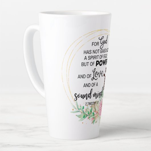 2テモテ1:7神は恐与えの霊ではない カフェラテマグ (左アングル)