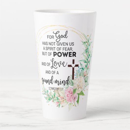 2テモテ1:7神は恐与えの霊ではない カフェラテマグ (正面)