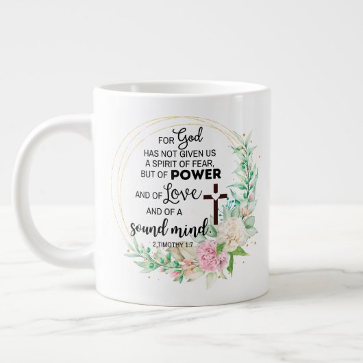 2テモテ1:7神は恐与えの霊ではない ジャンボコーヒーマグカップ (左)
