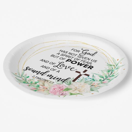 2テモテ1:7神は恐与えの霊ではない ペーパープレート (アングル)