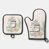 2テモテ1:7神は恐与えの霊ではない 鍋つかみ&鍋敷きセット (正面)