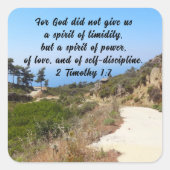 2テモテ1:7自信ある聖書の聖句 スクエアシール (正面)