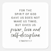 2テモテ1:7霊の神よ与えり スクエアシール (正面)