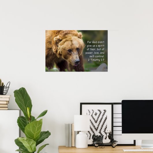 2テモテ1:7 ポスター (ホームオフィス)