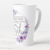 2テモテ4:7私は信仰保紫のフローラを持つ カフェラテマグ (右アングル)