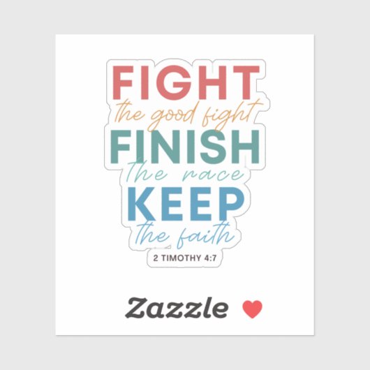 2テモテ4:7良い戦いを戦う シール (シート)