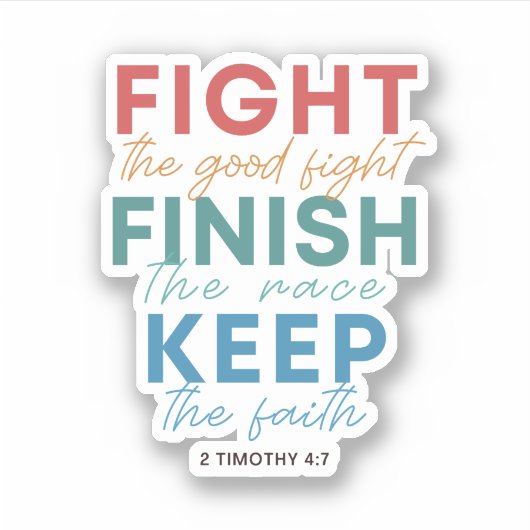2テモテ4:7良い戦いを戦う シール (正面)