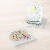 2テモテ4:7 – 私は信仰保の桃を持っている ガラスコースター (アングル)