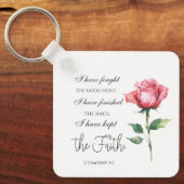 2テモテ4:7 – 私は良い戦いを戦った キーホルダー (正面)