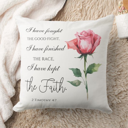 2テモテ4:7 – 私は良い戦いを戦った クッション (ブランケット)