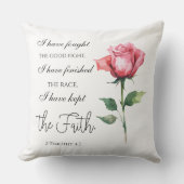 2テモテ4:7 – 私は良い戦いを戦った クッション (正面)