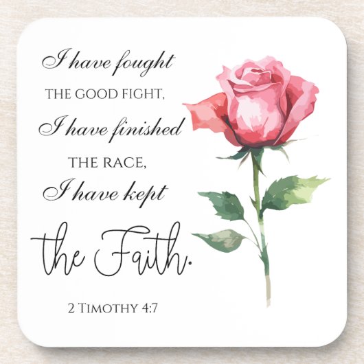 2テモテ4:7 – 私は良い戦いを戦った コースター (正面)