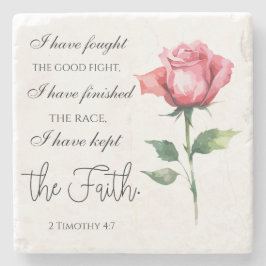 2テモテ4:7 – 私は良い戦いを戦った ストーンコースター
