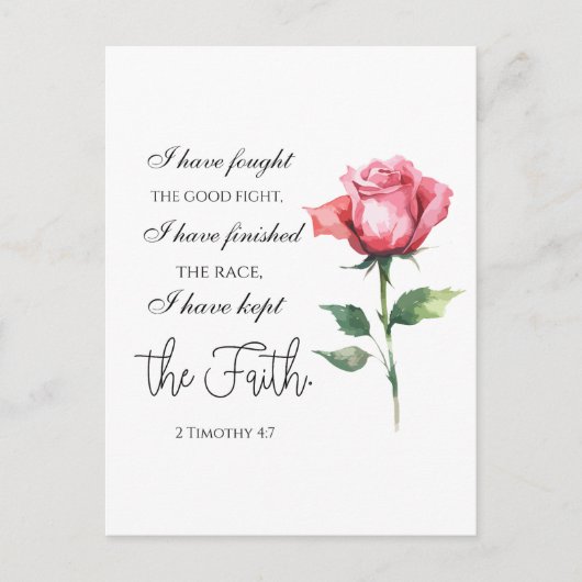 2テモテ4:7 – 私は良い戦いを戦った ポストカード (正面)