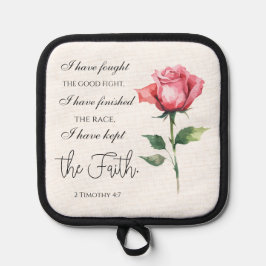 2テモテ4:7 – 私は良い戦いを戦った 鍋敷き