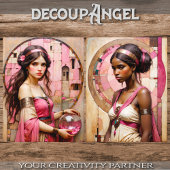 2デザイン双対性のエレガンスPink - Decopage - 薄葉紙