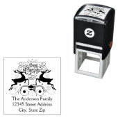 2トナカイのクリスマス – 自己インク付き住所スタンプ セルフインキングスタンプ (インサイチュ)