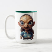 2トパーソナライズされたーン女子ラグビーマグ ツートーンマグカップ (左)