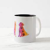 2トンの犬のコーヒーマグ。 ツートーンマグカップ (正面右)