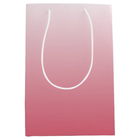 2トーンのグラディエントグラデーションサーモンピンク ミディアムペーパーバッグ (正面)