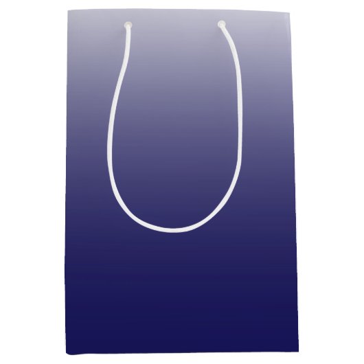 2トーンのグラデーショグラデーションンのネイビーブルー ミディアムペーパーバッグ (正面)