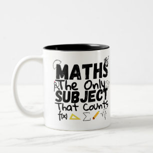 2トーンのコーヒーを数える唯一の主題は数学である ツートーンマグカップ